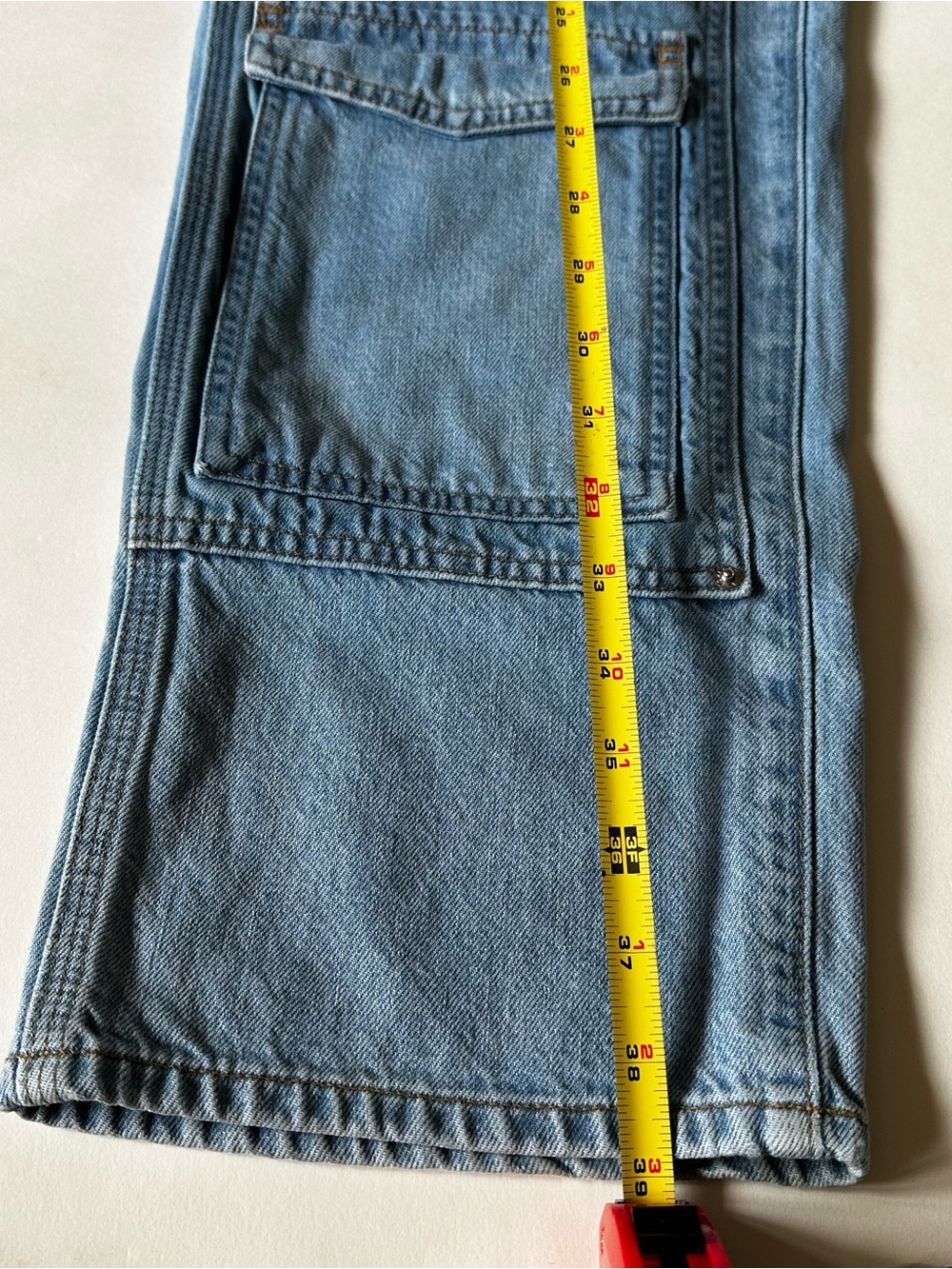 GRLFRND Milla Cargo Straight-Leg Jeans | Light Wash | Made in LA | Premium Denim - Picture 3 of 11